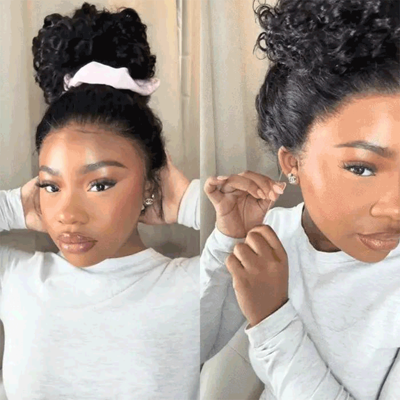 Water Wave Invisi-String Snug Fit 360 HD Lace Frontal Wig Pre Bleached Glueless Wig - AlloveHair