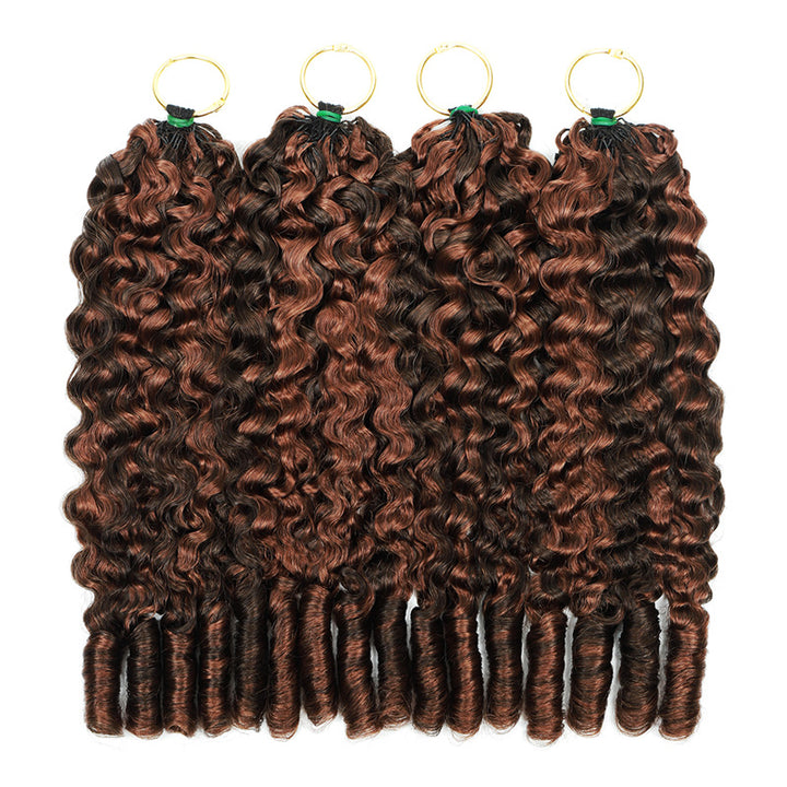 P4/30 Highlight Brown Burmese Curly Crochet Human Hair Pre-Separated 50g/Pack - AlloveHair