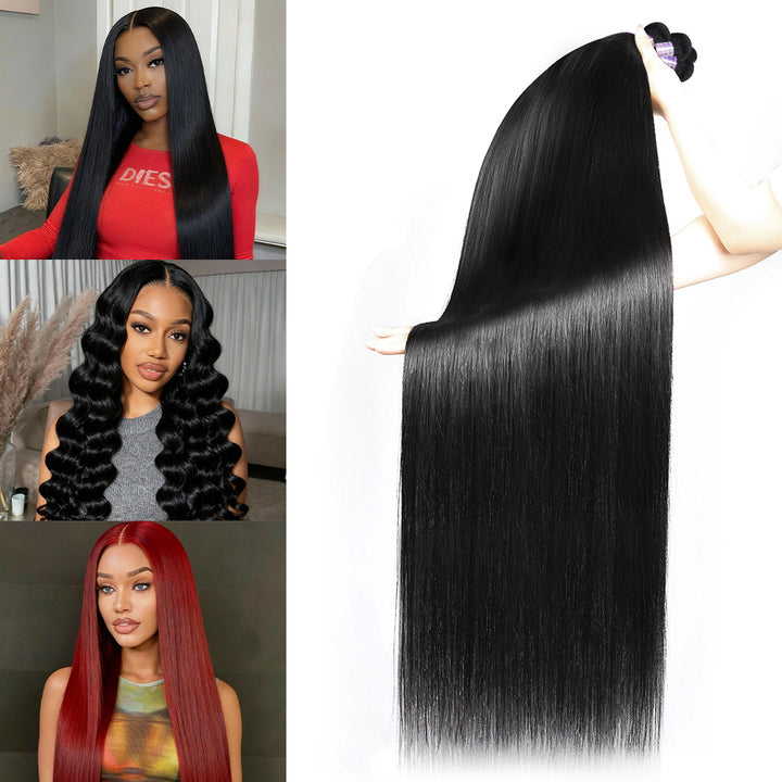 Super Long & Silky Straight Bundles 30-38 Inch Human Hair Weave for Woman - AlloveHair