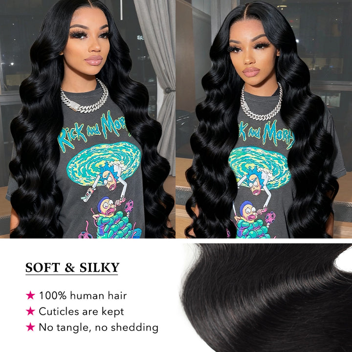 30-38 Inch Long Body Wave Hair Bundles for Sew In 100% Human Hair Weave for Black Women - AlloveHair