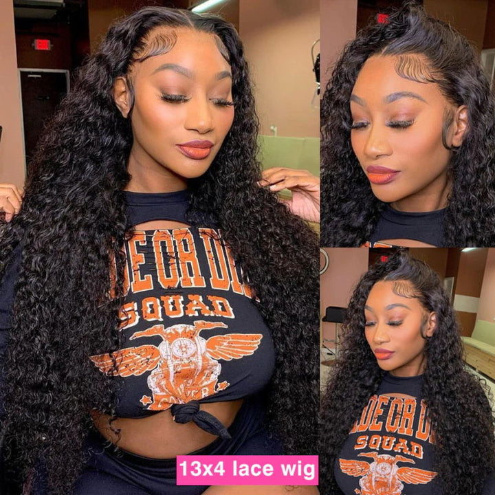 13x4 HD Lace Water Wave Front Wig 180% Density Pre Plucked Wear And Go Lace Wigs