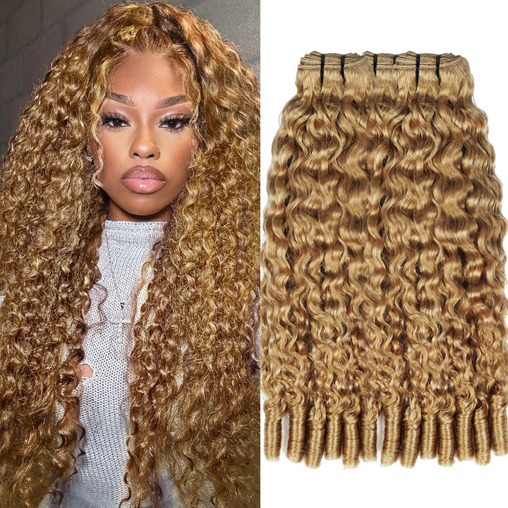 [Ship in 12Hours] Allove Burmese Curly Bundles #27 Color Tangle Free Virgin Hair Weave - AlloveHair
