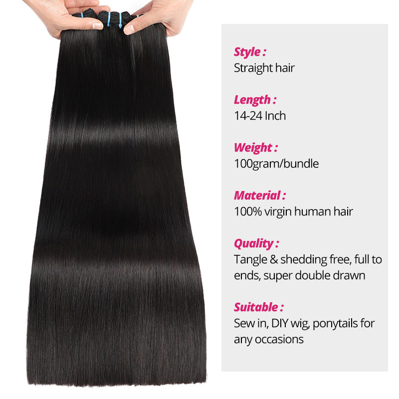 15A Super Double Drawn Straight Hair Bundles Full to Ends 100% Unprocessed Vietnamese Hair - AlloveHair