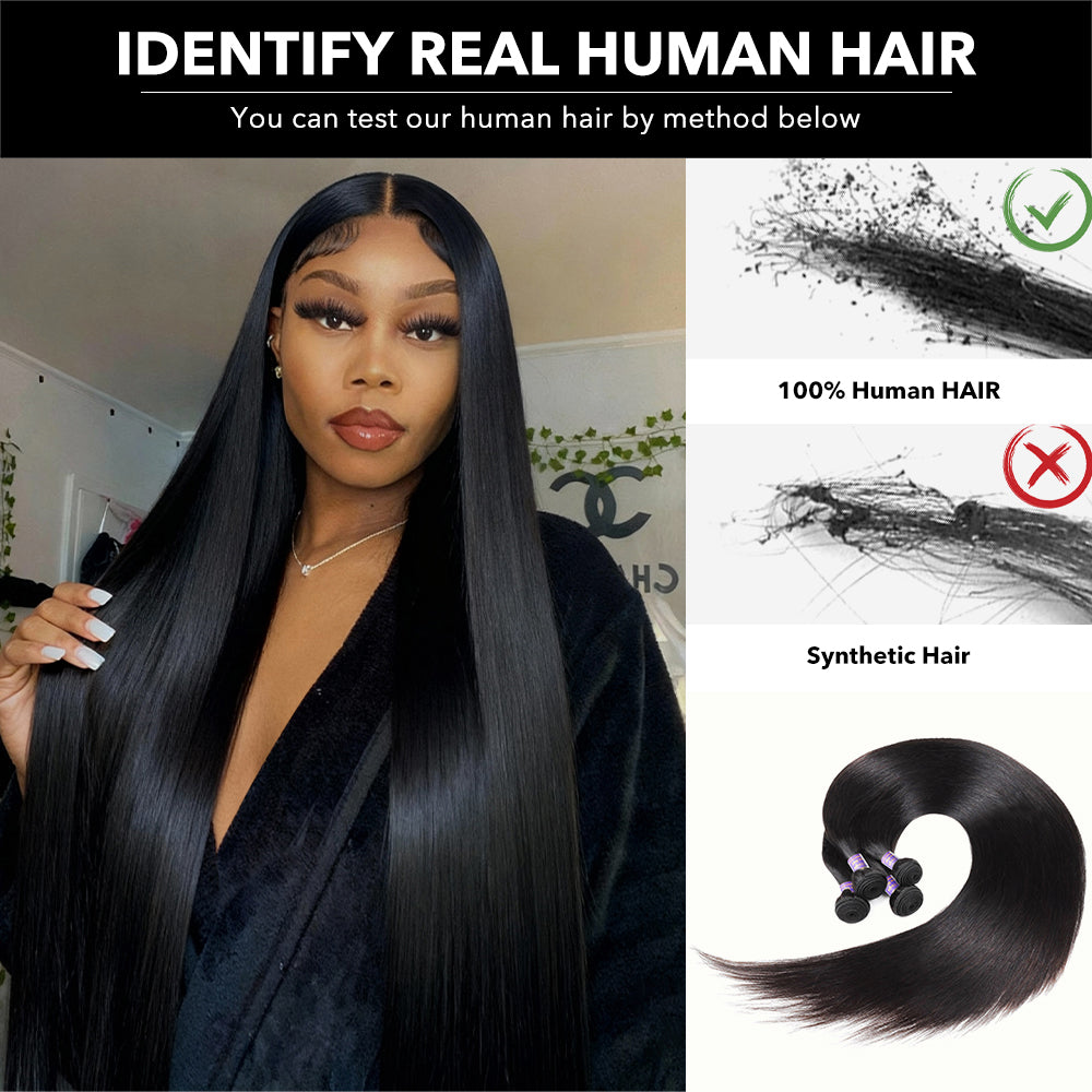 Super Long & Silky Straight Bundles 30-38 Inch Human Hair Weave for Woman - AlloveHair