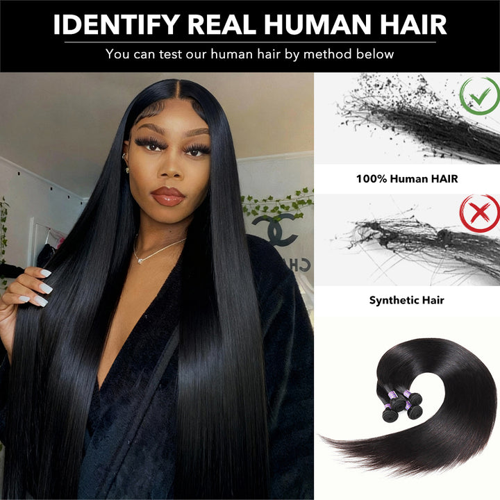 Super Long & Silky Straight Bundles 30-38 Inch Human Hair Weave for Woman - AlloveHair