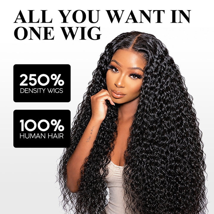 40 Inch Long Water Wave 5x5 13x4 HD Glueless Wigs 250% Density Wet And Wavy Human Hair Full Frontal Wigs for Women - AlloveHair