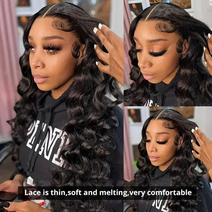 [30'' = $165.99 - No Code Needed] 13x6 Lace Front Wig with Bleached Knots Loose Deep Wave Human Hair Wigs Beginner Friendly - AlloveHair