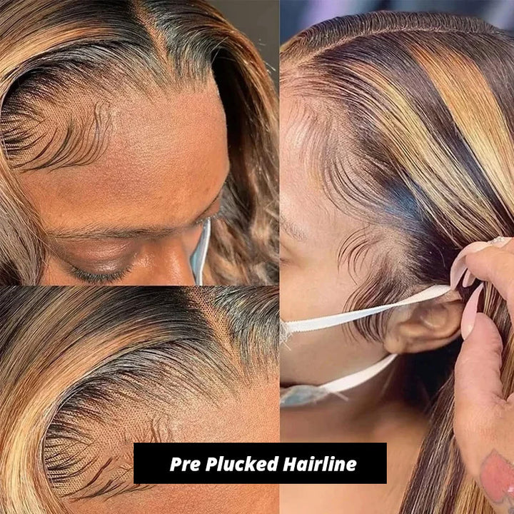 [28'' = $165.99 - No Code Needed] P4/27 Highlight Straight Hair Wigs 13x6 HD Transparent Lace Front Wig - AlloveHair
