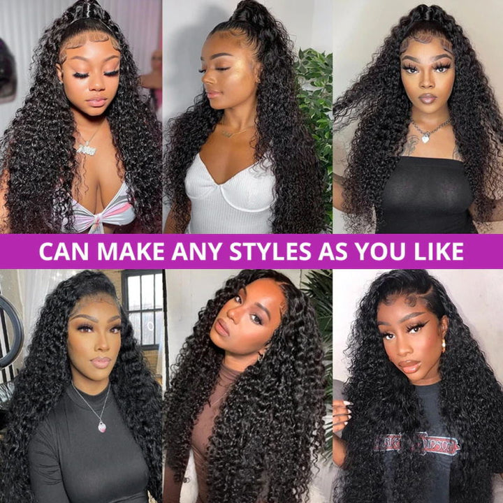 13x4 HD Lace Water Wave Front Wig 180% Density Pre Plucked Wear And Go Lace Wigs