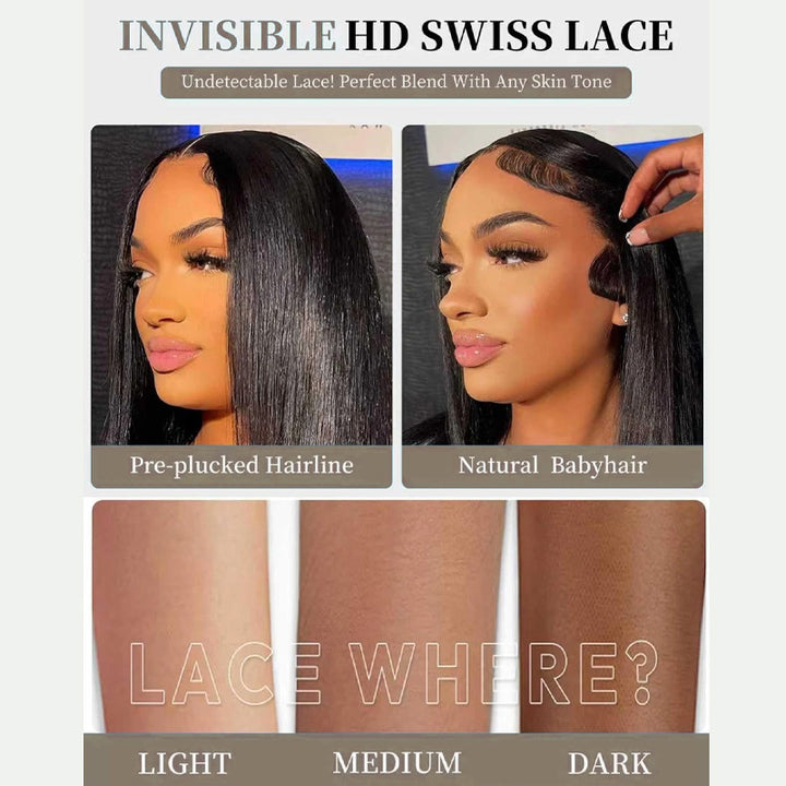 250% Density 32 Inch Long Straight Human Hair Wig 13x6 HD Lace Front Wigs Affordable Glueless Wigs - AlloveHair