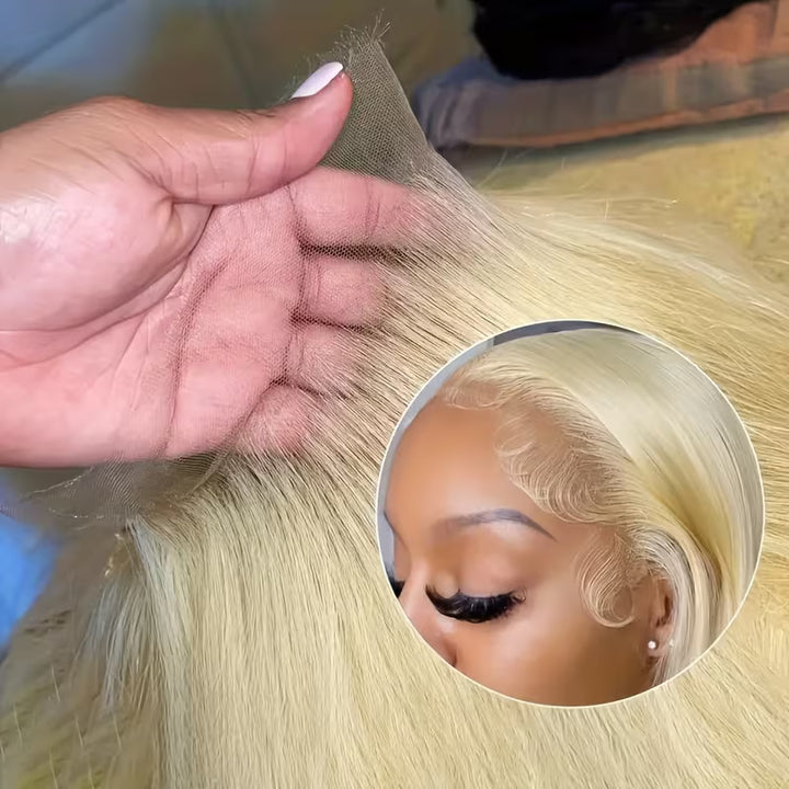4 Bundles 613 Blonde Straight Human Remy Hair Weave - AlloveHair