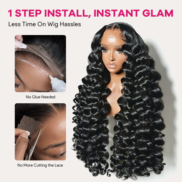 30 40 Inch Loose Deep Wave Glueless Wigs 5x5 Ready to Wear Pre Everything Human Hair Wigs 250 Density Thick Hair - AlloveHair