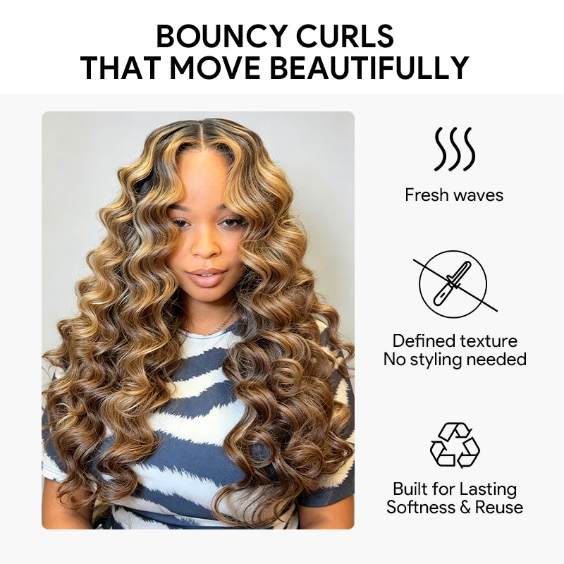 30 Inch Brown Balayage Loose Deep Wave Glueless 13x4 13x6 Lace Front Wig Virgin Human Hair 200% Density Colored Wigs - AlloveHair