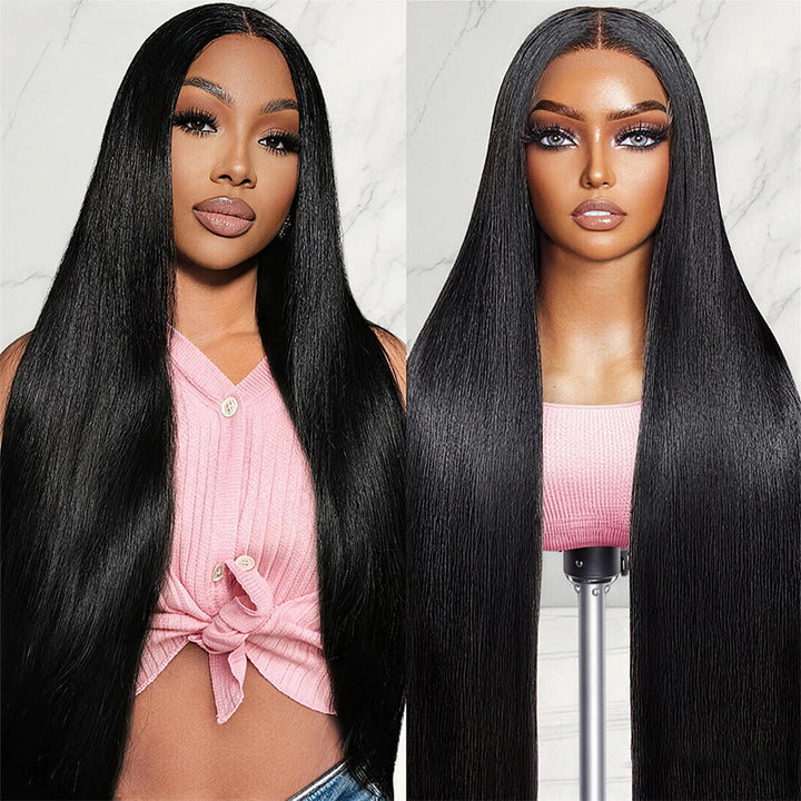 Glueless 5x5 HD Lace Front Wig 30 32 inch Long Straight Human Hair Wigs 250% Density Lace Wigs - AlloveHair