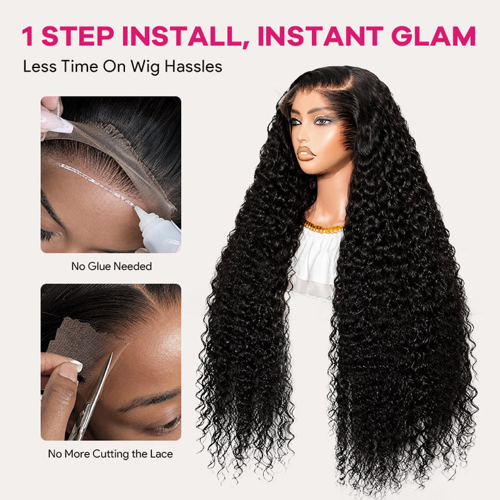 40 Inch Long Water Wave 5x5 13x4 HD Glueless Wigs 250% Density Wet And Wavy Human Hair Full Frontal Wigs for Women - AlloveHair