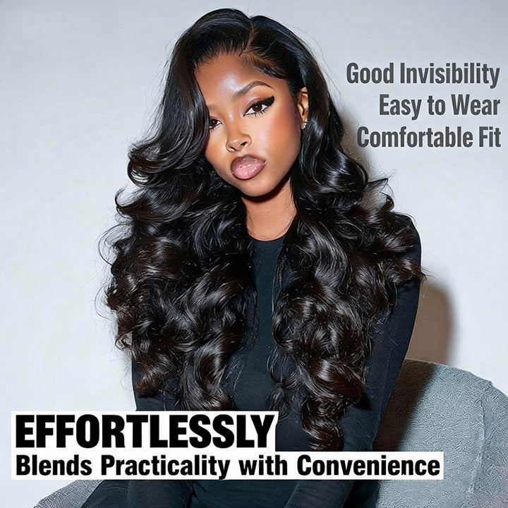 30 Inch Buss Down Wig Body Wave 5x5 Closure Wigs Human Hair 200% Density Real Glueless Wigs - AlloveHair
