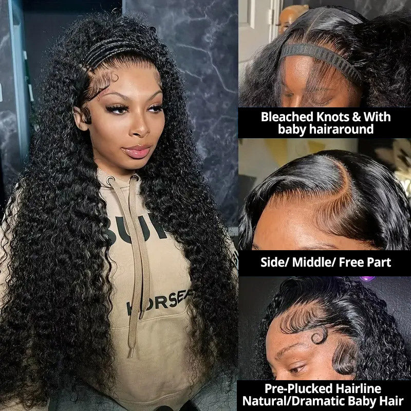 Allove Pull Go Drawstring Wig 13x6 Full Lace Front Wig Virgin Curly Human Hair - AlloveHair