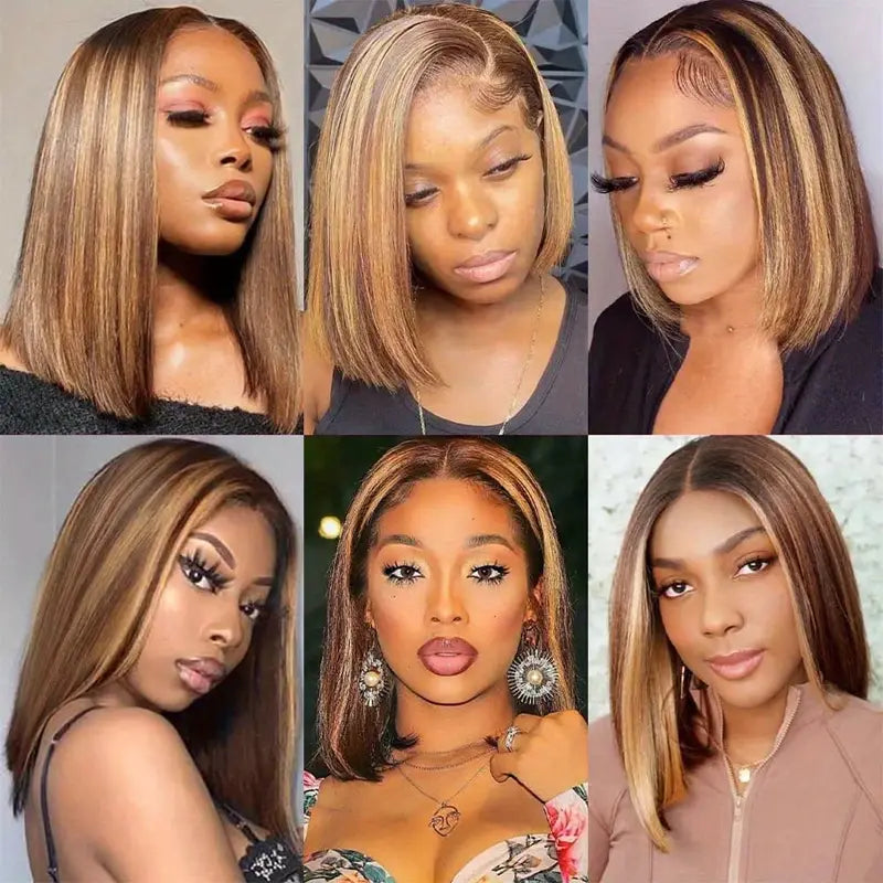 [ Halloween Deal - No Code Needed] Short Straight Bob Wigs 13x4 HD Lace Front Wigs Pre Plucked Glueless Human Hair Wig - AlloveHair