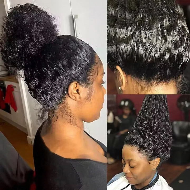 Water Wave Invisi-String Snug Fit 360 HD Lace Frontal Wig Pre Bleached Glueless Wig - AlloveHair