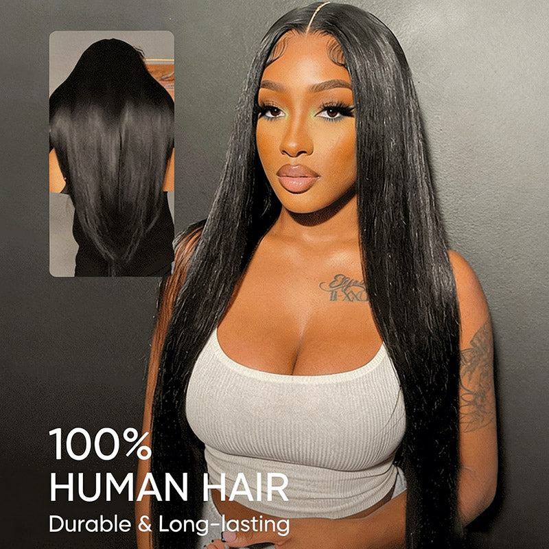 200% Density 5x5 Closure Wig Skin Melt HD Lace Straight Wig 100% Virgin Human Hair Wigs - AlloveHair