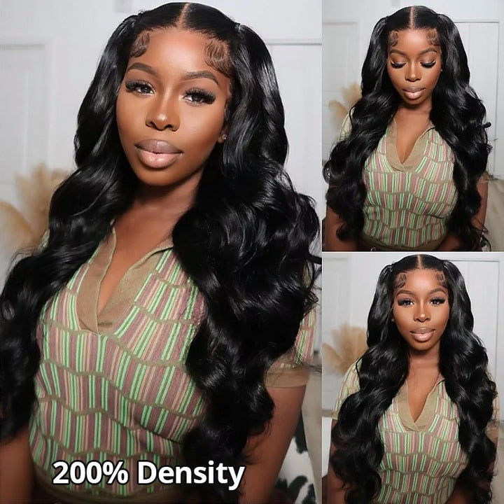 Brazilian Human Hair 5x5 & 7x6 Glueless Lace Wig | Body Wave 200% Density | HD Transparent Lace | Pre-Plucked with Baby Hair - AlloveHair
