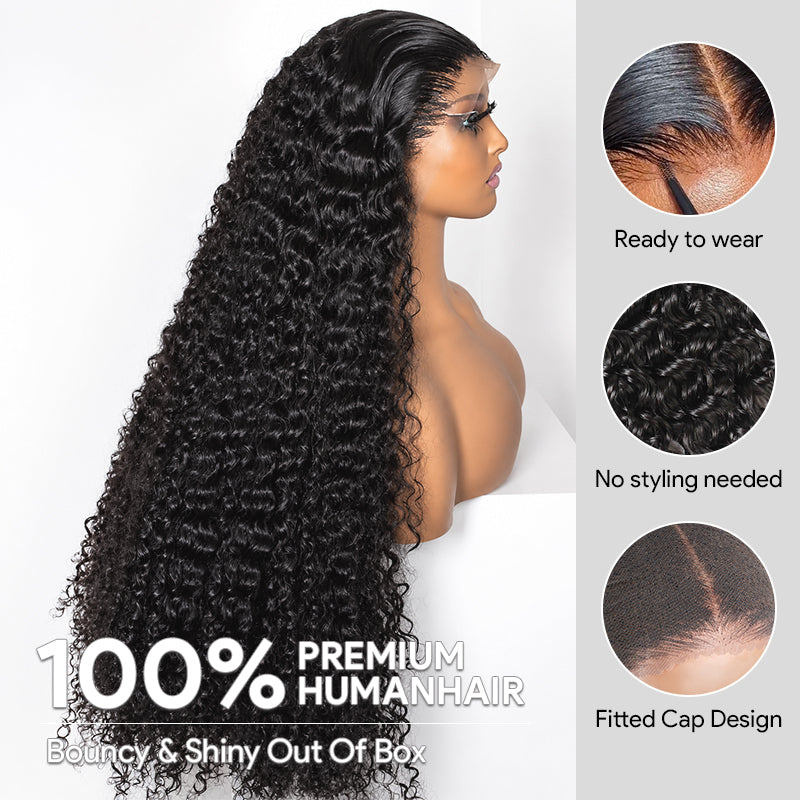 40 Inch Long Water Wave 5x5 13x4 HD Glueless Wigs 250% Density Wet And Wavy Human Hair Full Frontal Wigs for Women - AlloveHair