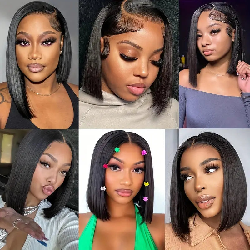 [ Halloween Deal - No Code Needed] Short Straight Bob Wigs 13x4 HD Lace Front Wigs Pre Plucked Glueless Human Hair Wig - AlloveHair