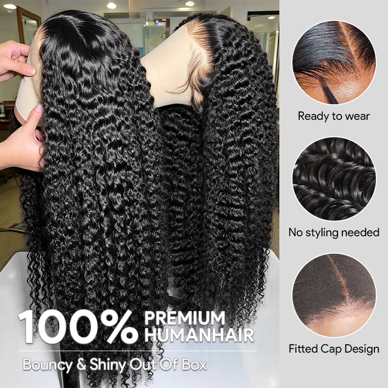 250 Density 30 38 Inch Long 5x5 13x4 Deep Wave Lace Front Wigs Human Hair Deep Part Curly Lace Wigs with Pre Plucked - AlloveHair