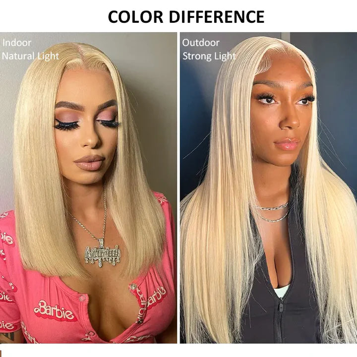 613 Platinum Blonde Wig | Straight Hair Glueless Full Lace | Adjustable Strap | Salon Quality - AlloveHair