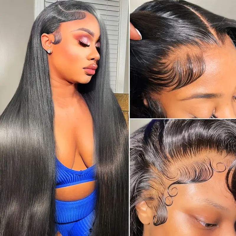 Full Lace Human Hair Wigs HD Transparent Lace Frontal Wig Straight Lace Front Wig For Black Women
