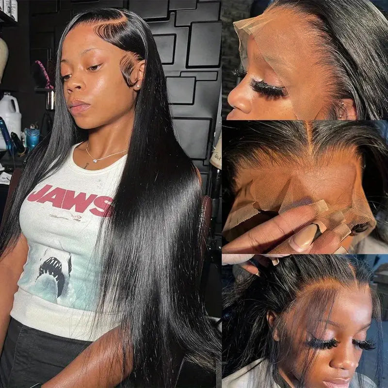 【THIN LACE】13x6 Lace Front Real HD Lace Wigs Straight Human Hair Skin Melt Glueless Wigs - AlloveHair