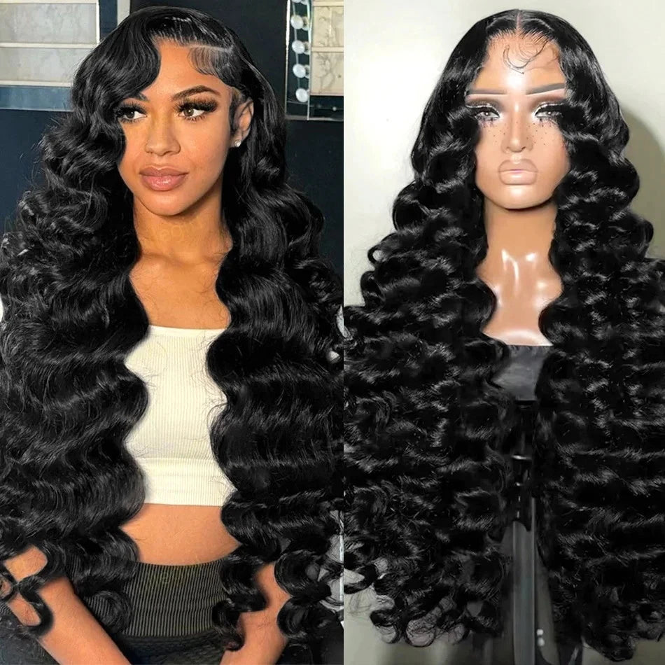 【Save Big】Loose Deep Wave 5X5 Lace Front Human Hair Wigs 200% Density Glueless Wigs for Beginners - AlloveHair
