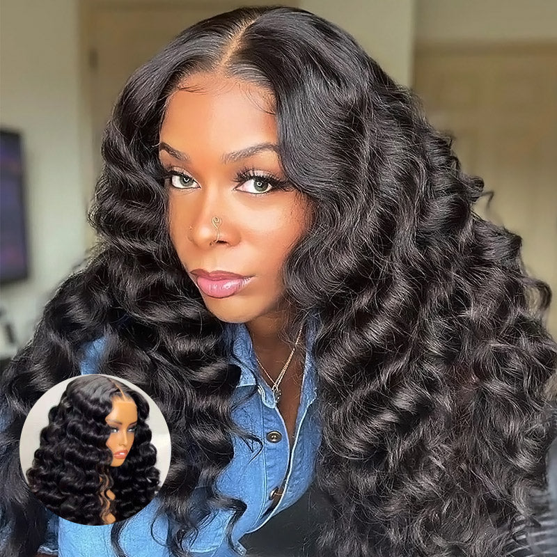 Best 13x6 HD Lace Front Wig | 100% Real Glueless | Loose Deep Wave Brazilian Hair | No Adhesive Needed - AlloveHair