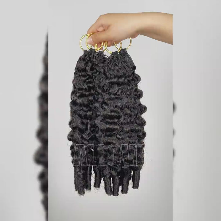 Burmese Deep Curly Crochet Human Hair Friendly for Boho Braids Salon-Quality Feather Crochet Human Hair Extensions