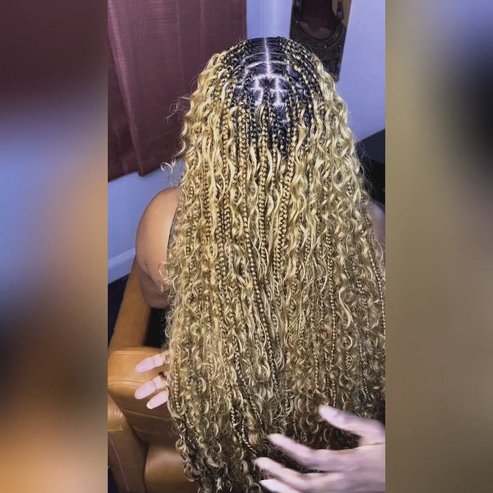 Allove #27 Honey Blonde Deep Wave Braiding Hair 3 Bundles Bulk Human Hair for Weaving