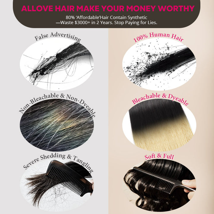 Allove 15A Luxurious 3 Bundles with Frontal Brazilian Body Wave Hair Bundles with 13x6 Lace Front Closure - AlloveHair