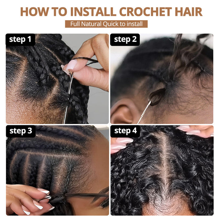 P4/27 Kinky Curly Feather Crochet Human Hair Highlight Boho Braids Crochet Weave Hair Extensions Pre Separated Hair Bundles - AlloveHair