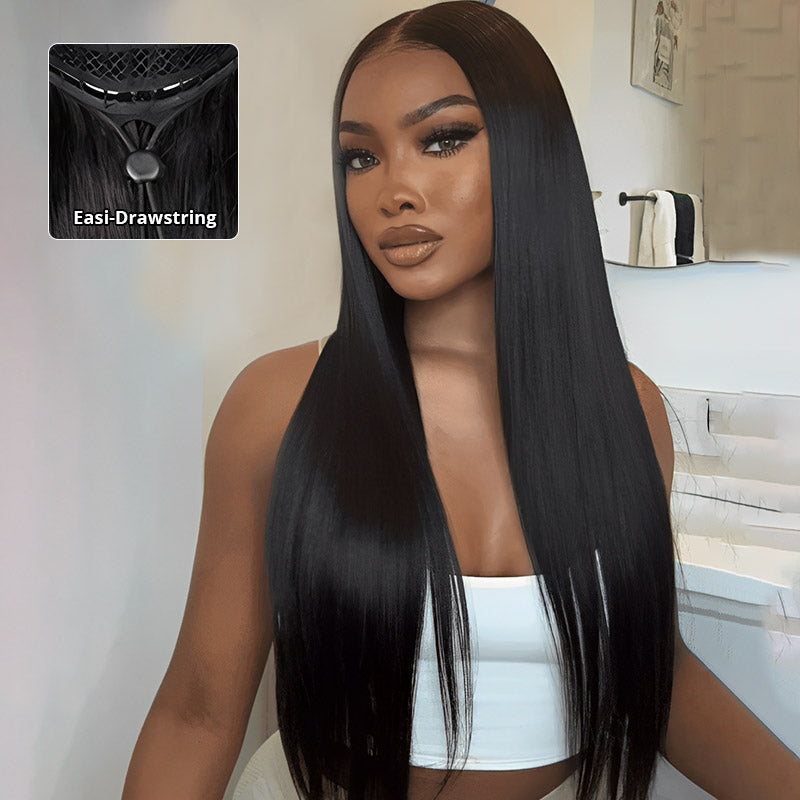 13x4 HD Full Lace Front Wig Straight Hair Pre Plucked Glueless Wig Easi-Drawstring Cap Ready to Go Wig - AlloveHair