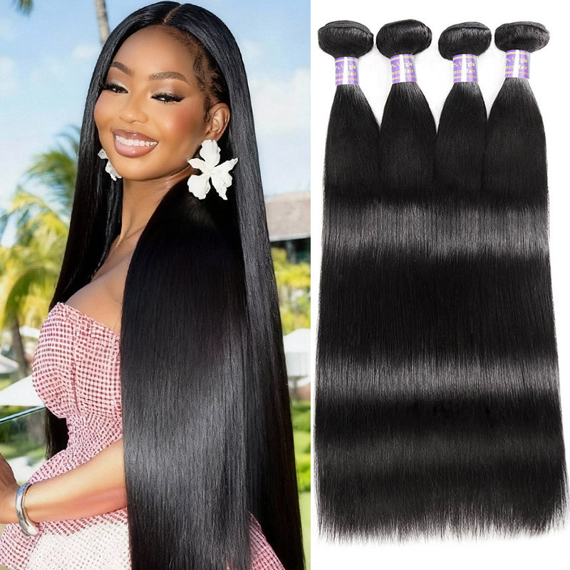Allove Hair Malaysian Straight 4 Bundles Virgin Human Hair Extensions - AlloveHair