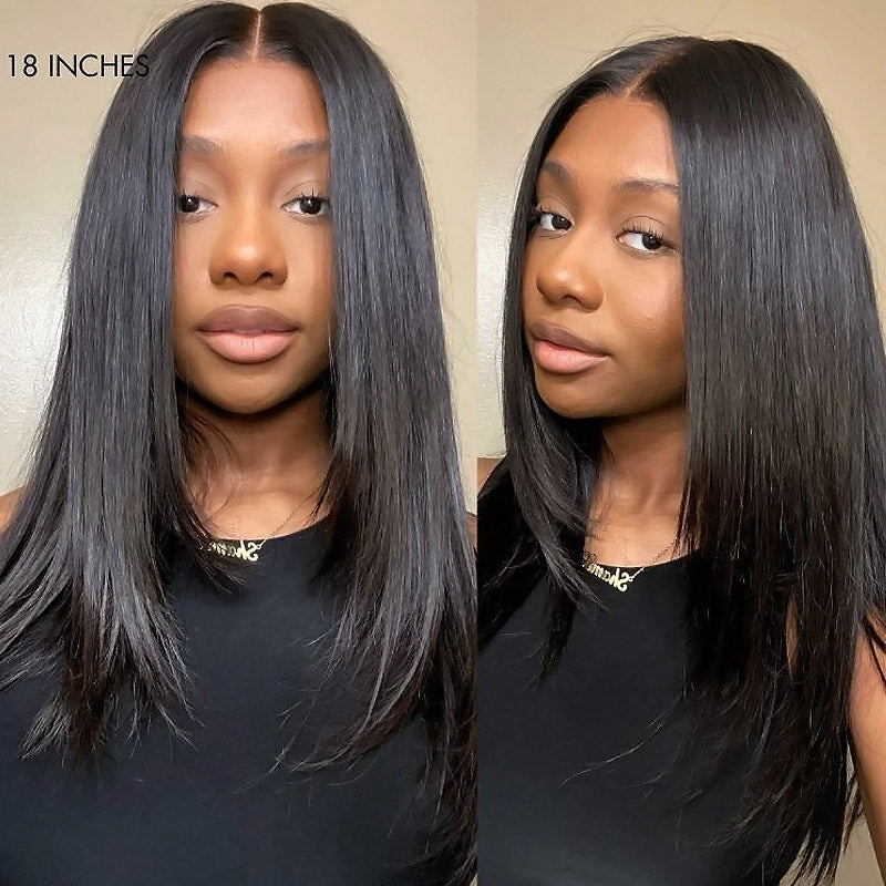 Allove Layered Cut Pre-Plucked Straight Wig 13x4 HD Lace Frontal Wig 100% Human Hair - AlloveHair
