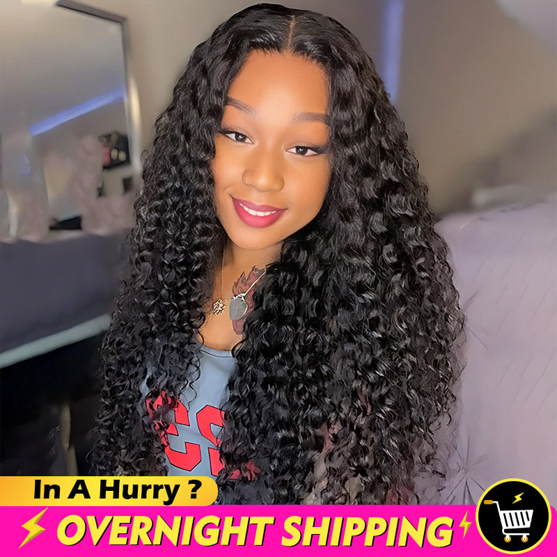 Overnight Shipping Long 18-34Inch HD 13x4 Lace Front Glueless Wet And Wavy Wig Water Wave Wear & Go Wigs - AlloveHair