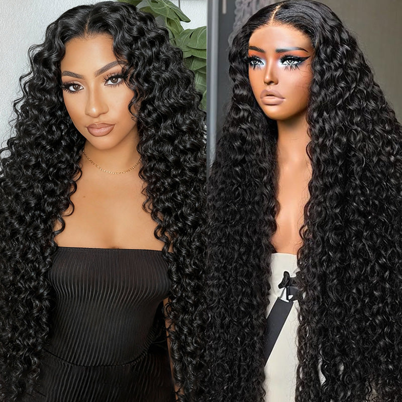 13x4 HD Lace Front Wig | 40 Inch Water Wave Human Hair | Pre-Plucked Hairline | Glueless Optional - AlloveHair