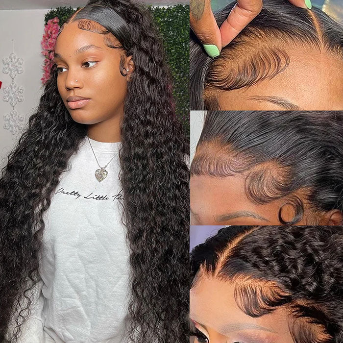 [13*4 Full Lace Front Wigs] Water Wave Human Hair Wigs Pre Plucked With Baby Hair