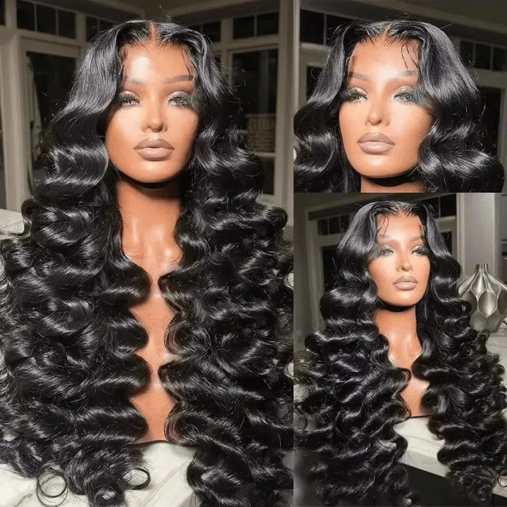 250% Density Real HD 13x6 Lace Frontal Wig 30 Inch Loose Deep Human Hair Wigs for Women - AlloveHair