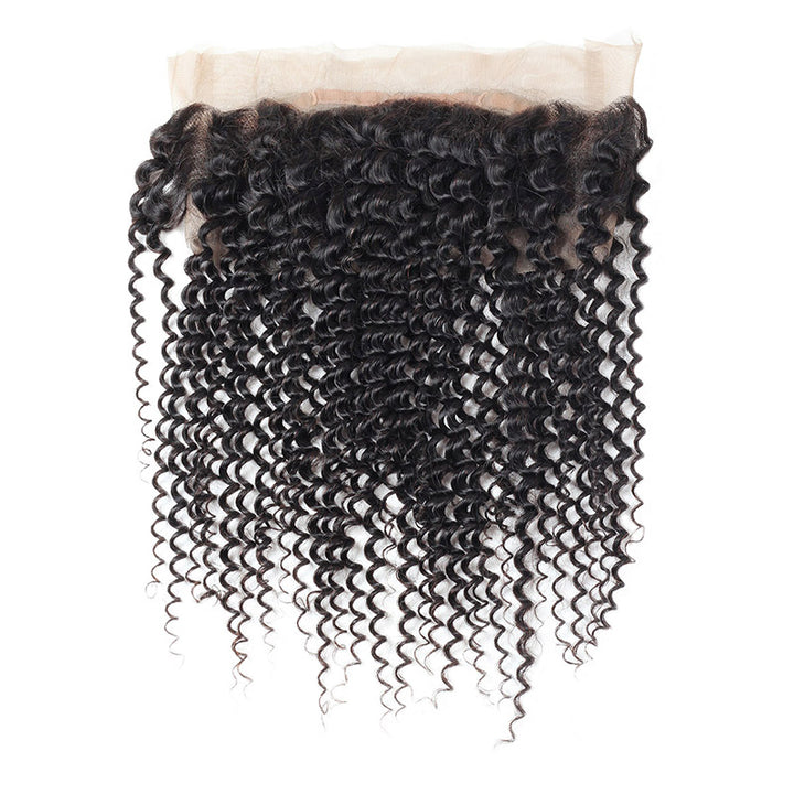 Indian Kinky Curly 3 Bundles with 360 Lace Closure Virgin Human Hair : ALLOVEHAIR