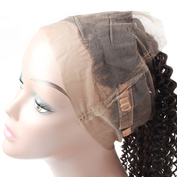 Indian Kinky Curly 3 Bundles with 360 Lace Closure Virgin Human Hair : ALLOVEHAIR