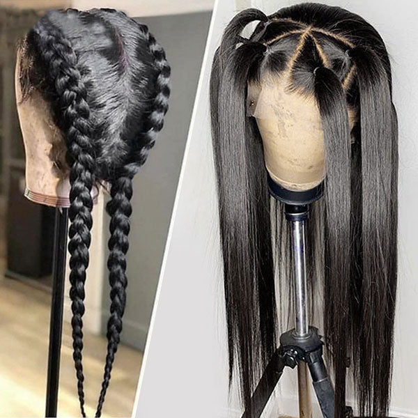 Full Lace Human Hair Wigs HD Transparent Lace Frontal Wig Straight Lace Front Wig For Black Women