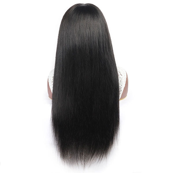 Allove Straight Human Hair Wigs With Headbands Non Lace Front Wigs