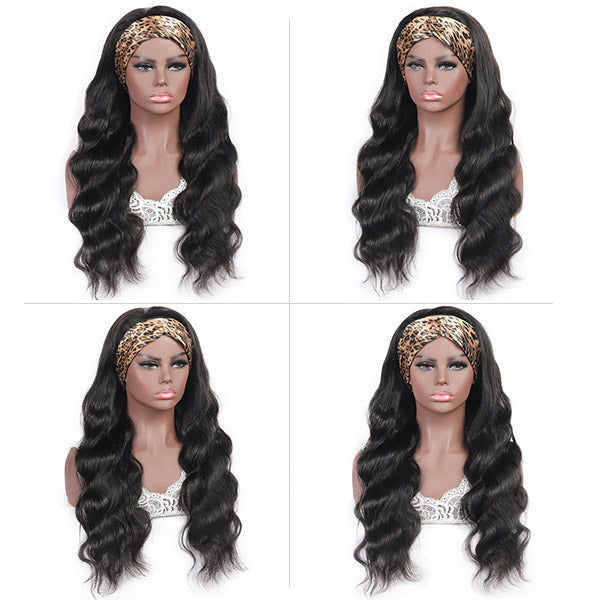 Allove Body Wave Headband Wig Glueless Human Hair Wig 150% Density