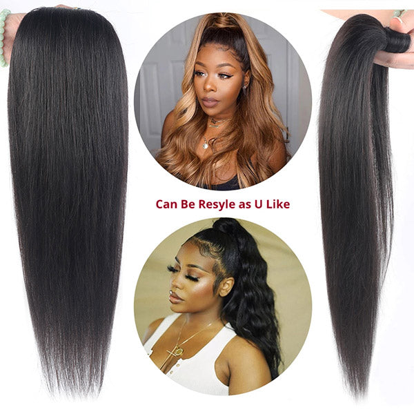 Brazilian Straight Long Wavy Wrap Around Clip In Ponytail Hair Extension